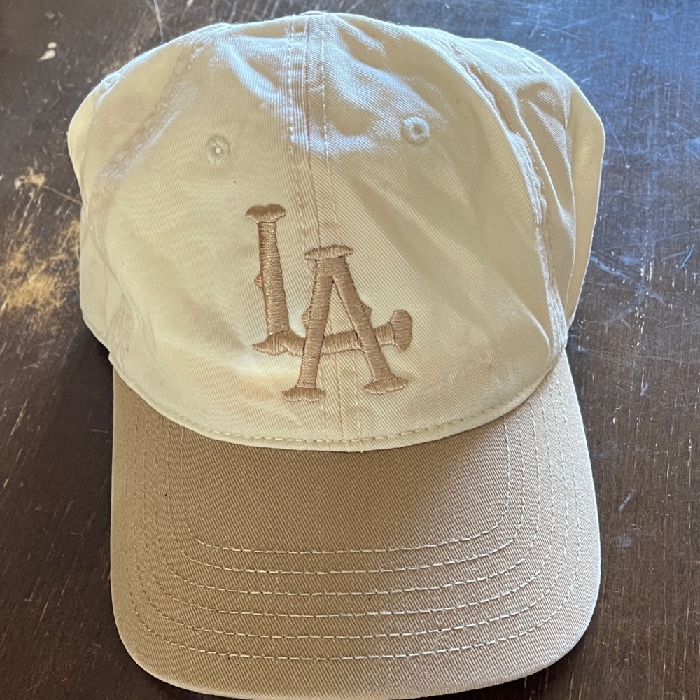 MAD Engine LA Embroidered Cap - Cream and Tan